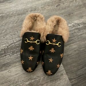 Black Embellished Mules